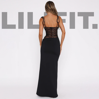 Lilifit™  Robe "Velvet Wine" – Élégance Audacieuse